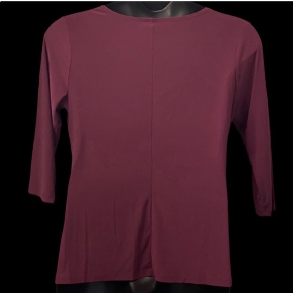 NY Collection Plus Size Three-Quarter-Sleeve Twist-Front Top - Picture 2 of 5